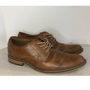 Steve Madden M-Alk Cognac Brown Dress Oxford Shoes WM910771 Sz 9M Perforated Toe